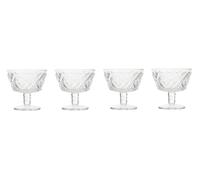 Sturdy Set Of Four Clear Dessert Dishes, Embossed Sundae Bowls For Snacks, Mini Dessert Cups For Pudding Premier Housewares Clear One Size