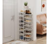 Sturdy Shoe Rack for Entryway Space-Saving Metal Shoe Storage Vertical Floor Stand nizer (White 121 cm) - Perfect for Home & Entryway Decor