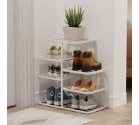 Sturdy Shoe Rack for Entryway Space-Saving Metal Shoe Storage Vertical Floor Support 51 cm White nizer for Home Entry Hallway Bedroom