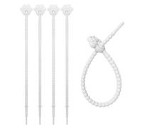 Sturdy Silicone Cable Ties, 5 Count Portable, White