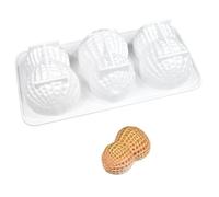 Sturdy Silicone Mousses Cake Molds, Food, 3 Consecutive Peanut | Efficient Silicone Molds for Miniature Cakes and Candies Dishwasher Safe and Materials