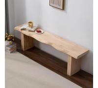 Sturdy Solid Wood Entryway Bench - 70.87in Farmhouse Dining Seat for Bedroom Living Room Hallway - Narrow Design for End of Bed & Entryway Storage
