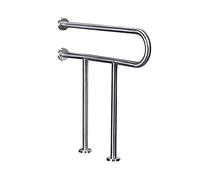 Sturdy Stainless Steel Bathroom Grab Bar U Shaped Wall Mounted Armrest & Straight Towel Rack, Chrome Plated Shower Handle for Safety and Support in Bathtub.