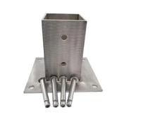 Sturdy Stainless Steel Concrete Post Anchor Kit for Pergolas, Decks, and Fences - Square Base with Screws & Fittings(1PC 2.8x3.1in)