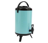 Sturdy Stainless Steel Drink Dispenser, 8L Large Capacity Beverage Server with Leak-Proof Screw Lid & Carry Handle, Insulated Water Jug for Camping Picnic Outdoor, Blue