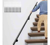 Sturdy Stair ils 1ft-20ft, Wall Mounted Safety Rails for Kids, Elderly & Disabled, Non-Slip Wrought Iron Bannister for Indoor/Outdoor Use (4ft/120cm)
