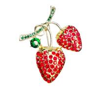 Sturdy Strawberry Designs Brooch Fashionable Clothing Accessory for Festive Occasions Dresses Versatile Clothing Accessory