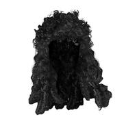 Sturdy Synthetic Long Curly Black Pirate Wig - Halloween, Rock & Photography Party Cosplay