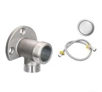 Sturdy Tap Fixing Set 304 Stainless Steel 4 Inch Base Plate for Basin Faucet Wall Mounted Bracket Silver(F)