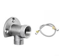 Sturdy Tap Fixing Set 304 Stainless Steel 4 Inch Base Plate for Basin Faucet Wall Mounted Bracket Silver(E)