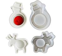 Sturdy Tealight Holders Silicone Tealight Holder Mold Reindeer Snowman Designs for Festive Decors Holiday Celebration Molds