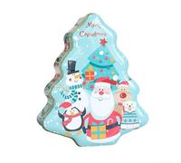Sturdy Tin Candy Box Shaped Like a Christmas Tree for Holiday Decoration and Treat Storage Multi Purpose Container for Seasonal Events and Parties (B)