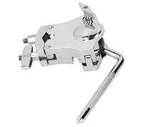 Sturdy Tom Drum Rack Mount Bracket with 360?Rotating Handle Multifunctional Chrome Zinc Alloy Musical Instrument Accessories Silver