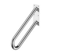Sturdy U-Shaped Metal il for Outdoor Stairs, Wall-Mounted Safety Grab Bar for Porch, Garage, Entryway, Courtyard - Silver Finish