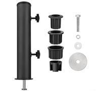 Sturdy Umbrella Stand with Granite Base, Adjustable PVC Sleeves for Various Pole Sizes, Windproof for Enhanced Outdoor Safety (iron)