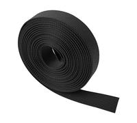 Sturdy webbing, 6 metres long, 15 mm wide, in black, webbing made of PET material, strap for shoulder strap, belly strap, dog collar, luggage strap, DIY accessories, backpack strap, bag strap set