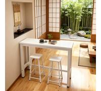 Sturdy White Breakfast Bar Table 180x40x100cm 2.5cm Thick Frame 150kg Capacity Ideal for Kitchen Dining & Pub Use Modern Bar Table for Home