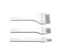 Sturdy White Steel Punch Prong Tool Set with 2/5/10 Prong Sizes for Leather Crafts - Lacing Stitching Chisel for Precise Punching (Spacing 2.7mm)