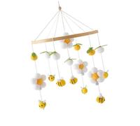 Sturdy Wood Baby Crib Mobile Nursery Hanging Bed Chimes with Flowers Accessory for Boys and Girls Ceiling Decoration Toy for Boys Girls