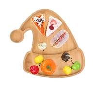 Sturdy Wood Christmas, Tree Platter Easy, to Clean Natural, Multifunctional | Dessert Candy Dish, Multifunctional Smooth for, Butcher Block Cheese, Vegetables Fruit Salad, Housewarming New Year, Meat