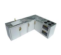 Sturdy Wood Kitchen Furniture 1/12 Scale Realistic Design Model Cabinet For Imaginative Play And Dollhouses Decoration Dollhouses Kitchen Cabinet Set