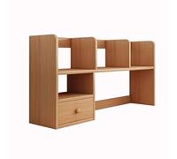 Sturdy Wooden Desk Bookshelf with Drawers - Thick Solid Wood Multi-Tier Shelving for Dorm Room & Home Office High Load Capacity Elegant Black Finish (100x48)