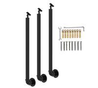 Sturdy Wooden il for 2-4 Step Stairs Side-Mount Support for Indoor/Outdoor Use 43.3in Iron Post Safe and Stair Railing Solution