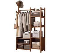 Sturdy Wooden Industrial Coat & Shoe Rack - Versatile Space-Saving Design Easy Assembly 100kg Load Capacity Clothes Rail (50/70/80/100CM x 30CM x 158CM)