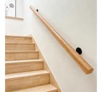Sturdy Wooden ir ils with Wall Brackets Non Slip Railing Support Bar for Elderly & Kids Loft Grab Bar Kit for Indoor Hallways & Villas (A 500cm)