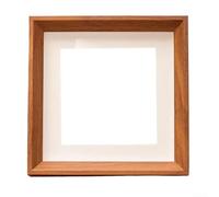 Sturdy wooden photo frame 12 inch square with acrylic panel, designed to exhibit cherished photos with a stylish look fitting any room or workspace (teak color)