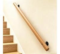 Sturdy Wooden WallMounte Nonslip Indoor Grab Rail with Black Iron Bracke Safe Support Banister for Elderly & Kids 80cm2.6ft tural Wood h