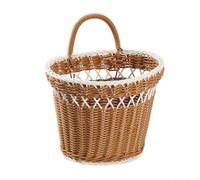 Sturdy Woven Rattan Basket for For storing Daily Essentials Including Garlic Herbs Towels Soaps and Small Household Items in Any Room (2 Mixed)