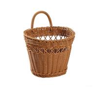 Sturdy Woven Rattan Basket for For storing Daily Essentials Including Garlic Herbs Towels Soaps and Small Household Items in Any Room (1 Brown)