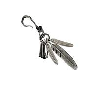 Sturdy Zines Alloy Feathered Keychain With Turquoise Detail Decoration For Those Who Appreciate Vintage Aesthetics Handmade Feather Pendant