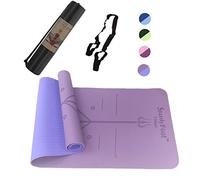 SturdyFoot TPE Yoga Mat Eco Friendly, Portable and Non-Slip Fitness Exercise Mat with Body Alignment Marker System, Workout Mat for Yoga, Pilates and Gymnastics with Carrying Strap