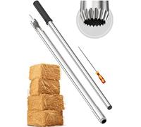 SturdyShape Hay Probe Bale Sampler for Drill with Serrated Tip. Comes with Dowel and Metal File for Resharpening. Heavy Duty Stainless, Steel, 24 Inch