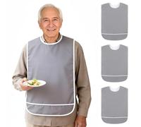sturion Adult Bibs for Men Women,Eating Bibs with Crumb Catcher | Water-Resistant Fabric,Built-In Crumb Catcher,Reusable Adult Bibs for Eating,Clothing Protector
