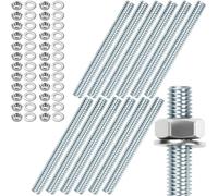 sturiz 12pcs Threaded Rod M6x100mm Bolts and Nuts Threaded Bar Galvanised Steel Threaded Pins for Anchor Bolts Screws with Nuts and Washers