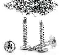 Sturiz 180pcs Self Tapping Screws Metal Drilling Wafer Head Screws M4.2x25mm 410 Stainless Steel Modified Truss Head Self Tapping Tek Screw for Sheet Metal Steel Aluminum Wood Plastics