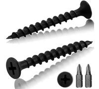 Sturiz 220pcs Black Drywall Plasterboard Screws 4.2x20mm Cement Board Decking Exterior Wood Screws Coarse Thread Black Phosphate Bugle Head Phillips with Bit for Drywall Sheetrock Wood and Furniture