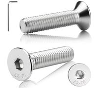 Sturiz 60pcs M4 Countersunk Bolts M4x25mm Stainless Steel Bolts Countersunk Screws Flat Head Socket Cap Screws DIN 7991 Full Thread with Hex Spanner For Machinery Equipment and Furniture