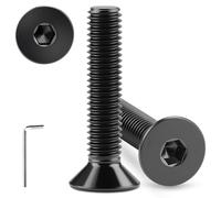 sturiz 60pcs M4x20mm Countersunk Bolts Screws M4 Bolts 304 Stainless Steel Bolts Black Flat Head Hex Socket Cap Screws DIN 7991 Rustproof Fully Thread with Hex Spanner for Machinery Equipment and Furn