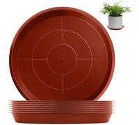 Sturiz 8 Pcs Plant Pot Saucers 12cm Red Plant Trays for Pots Large Plant Saucers Heavy Duty Plant Tray Plastic Drip Trays for Plant Pots Indoor/Outdoor Garden Horticulture Hydroponics Household
