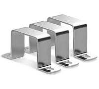 sturiz Square Pipe Clamp, Pack of 3, Square Tube, 304 Stainless Steel, 70 x 70 mm, Square Pipe Clamp, U Clamp, Angle Clamps, Square for Front Doors, Windows, Water Supply and Other Pipes