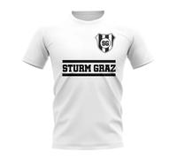 Sturm Graz Junior Core Football Club T-Shirt in White | Size: 3-4 Years Sturm Graz White 3-4 Years