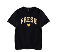 Sturniolo Triplets Merch Fresh Love Merch Printed Crew Neck T-Shirt Summer Fashion Couple Short Sleeve Loose Casual T-Shirt for Men Women (XS-4XL) (Color : 1, Size : M)