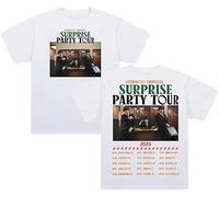 Sturniolo Triplets Surprise Party Tour 2025 T-Shirt Crewneck Short Sleeve Cotton Tee Women Men Streetwear Tops (White,L)
