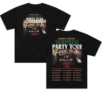 Sturniolo Triplets Surprise Party Tour 2025 T-Shirt Crewneck Short Sleeve Cotton Tee Women Men Streetwear Tops (Black,L)