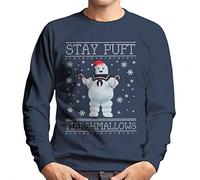 Stut Puft Marshmallow Man Ghost Busters Christmas Men's Sweatshirt Navy Blue
