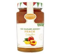 Stute No Added Sugar Peach Jam 430g x 1, Natural Fruit Sweet Spread Low Calorie Preserve Cream Tea Marmolade with Welari Thank You Card | (1pack) (430g)